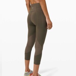 Lululemon Pace Rival Crop Leggings Dark Olive Green Size 4